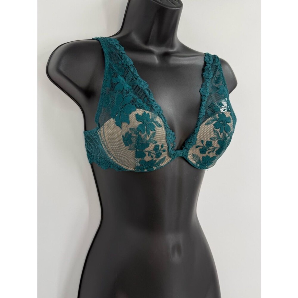 Intimissimi Pretty Flowers Elena Balconnette Bra | Teal/Emerald | Size 34B - Picture 5 of 11